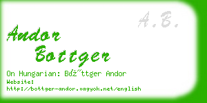 andor bottger business card